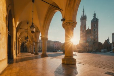 krakow şehrinde Pazar Meydanı