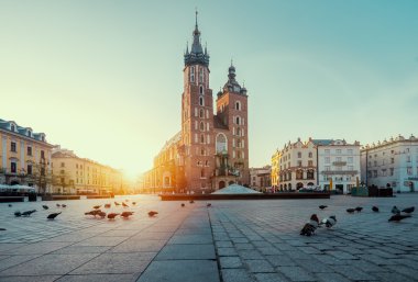 krakow şehrinde Pazar Meydanı