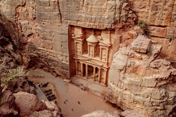 Vista de cima de Al Khazneh — Fotografia de Stock