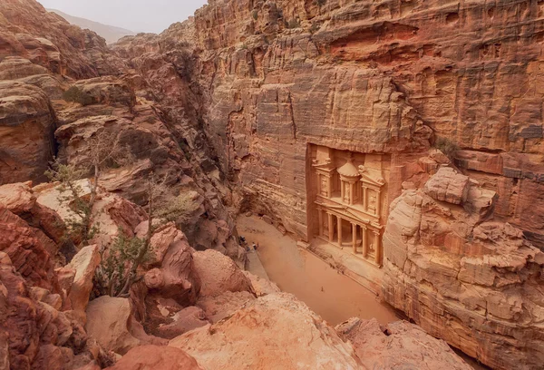 View from above of Al Khazneh — стокове фото