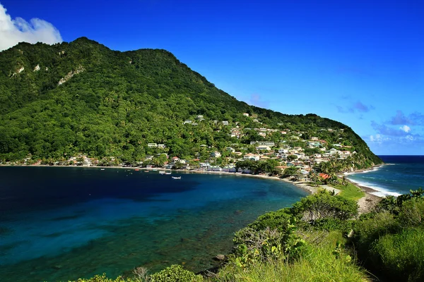 Scotts Head pueblo de pescadores en Dominica Imágenes de stock libres de derechos