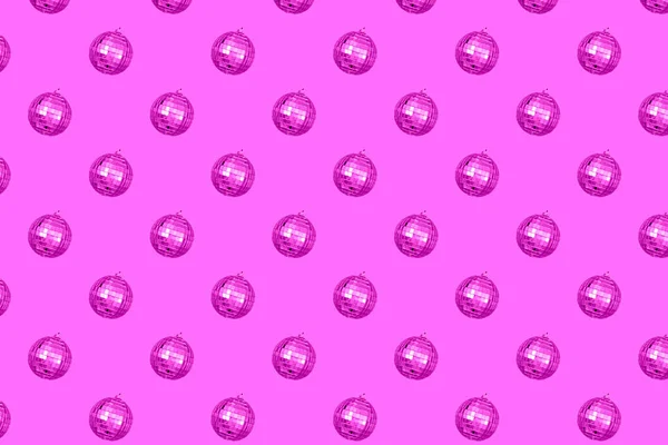 Seamless Pattern Pink Disco Balls — Stock Photo, Image