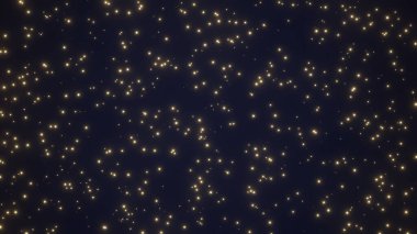 Gece gökyüzündeki yıldızların 3 boyutlu canlandırması 