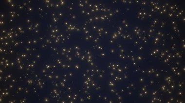 Gece gökyüzündeki yıldızların 3 boyutlu canlandırması 