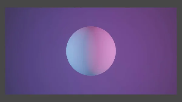 Renderização Esfera Abstrata Luz Cor Rosa Azul Neon — Fotografia de Stock