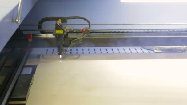 Laser cutting machine at work. — Stock Video
