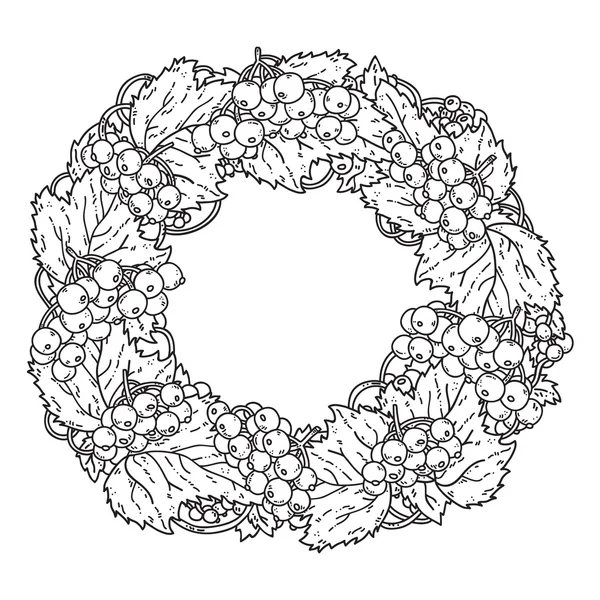 น่ารัก viburnum wreath . — ภาพเวกเตอร์สต็อก