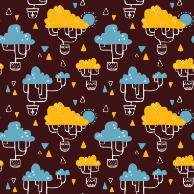 ağaç desen Afrika koleksiyonunun doodle.