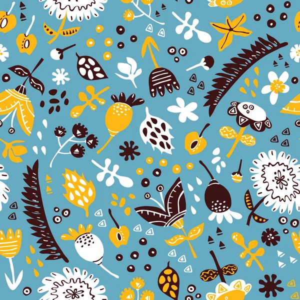 Doodle floral pattern of african collection. — Stock Vector