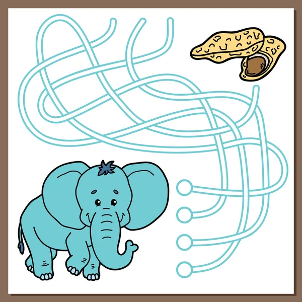 Mignon jeu d'éléphant . — Image vectorielle
