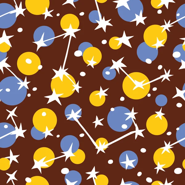 Doodle-Konstellationsmuster der Weltraumsammlung. — Stockvektor