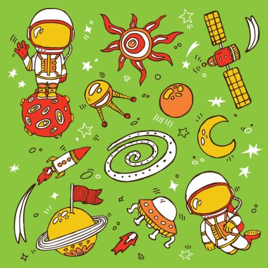 doodle space collection. clipart