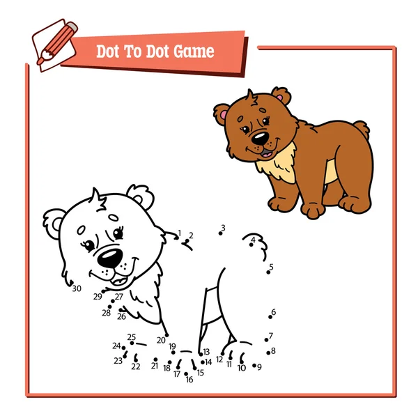Dot a dot bear-játék. — Stock Vector