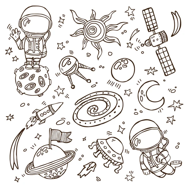 Colección de espacio doodle . — Archivo Imágenes Vectoriales