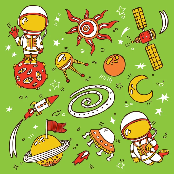 Doodle space collection. — Stock Vector