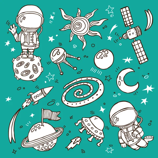 Doodle space collection. — Stock Vector