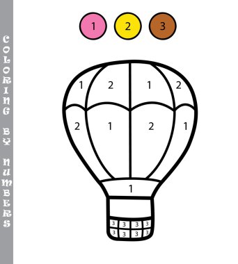 coloring by numbers educational kids game.  clipart