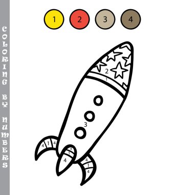 funny coloring by numbers educational kids game.  clipart
