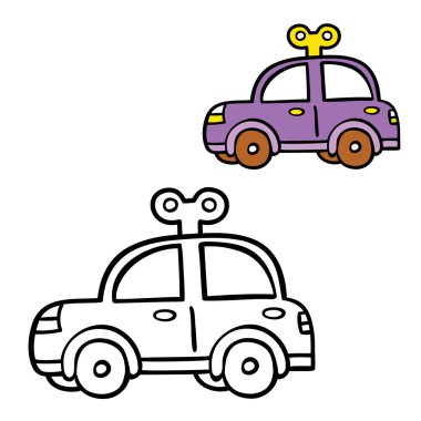 komik basit boyama sayfası.