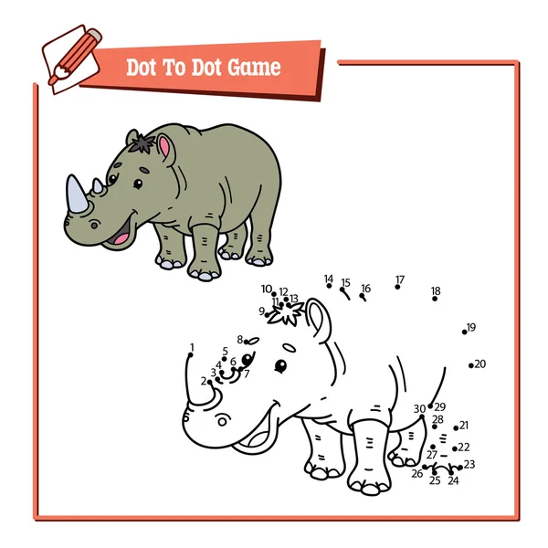 Vzdělávací hra na dvojčerchovaná nosorožec. — Stockový vektor