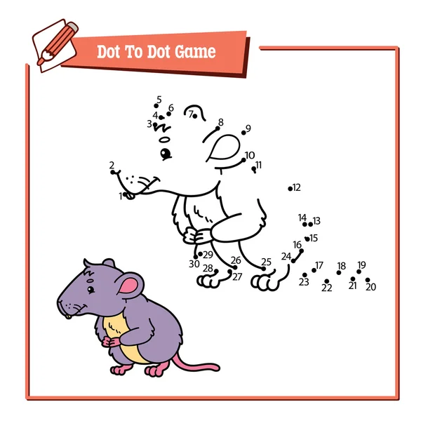 Dot to dot vole jeu de puzzle enfant éducatif . — Image vectorielle