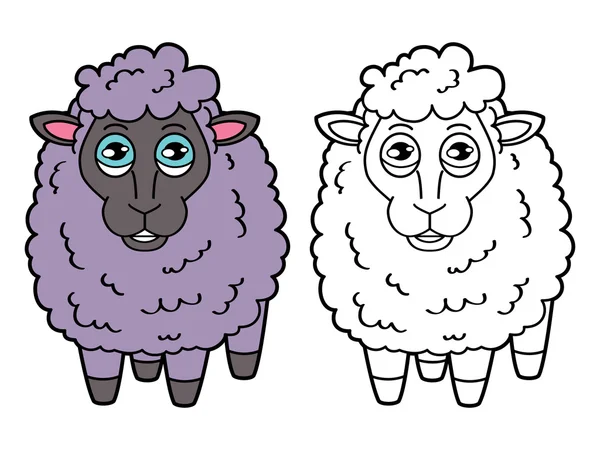 Sheep coloring page — Stock Vector