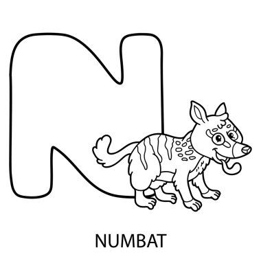 hayvan alfabe boyama sayfası. 