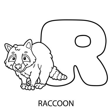 hayvan alfabe boyama sayfası. 