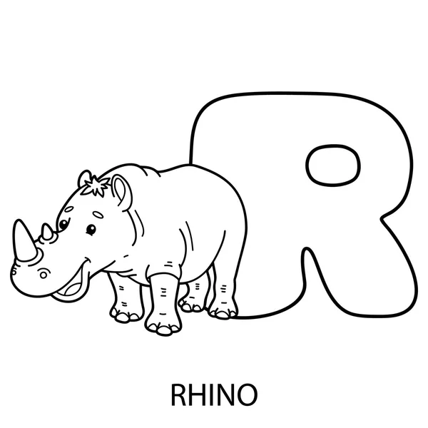 Coloriage alphabet animal . — Image vectorielle