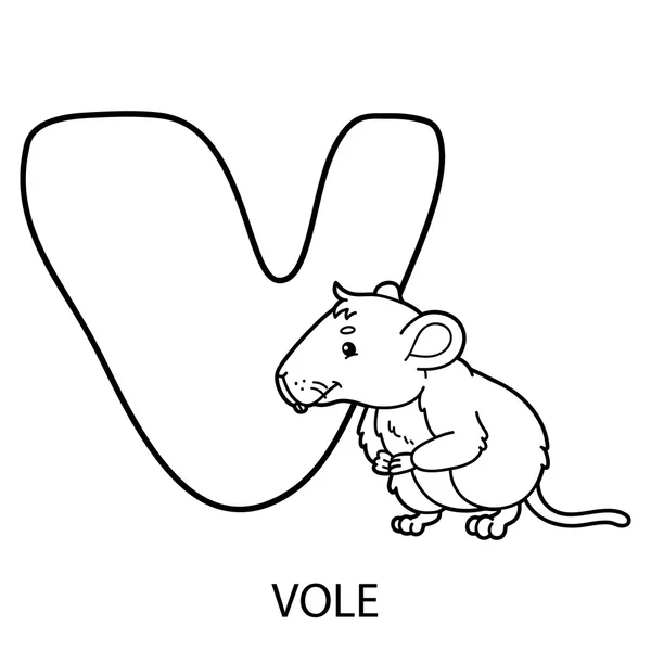 Djurens alfabet målarbok. — Stock vektor