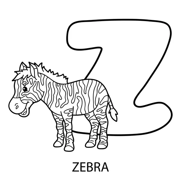 stock vector animal alphabet coloring page. 