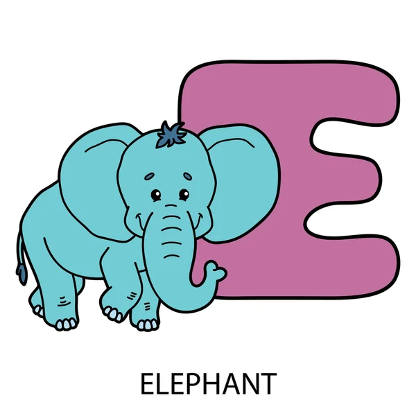 Animal alphabet card. — 图库矢量图片