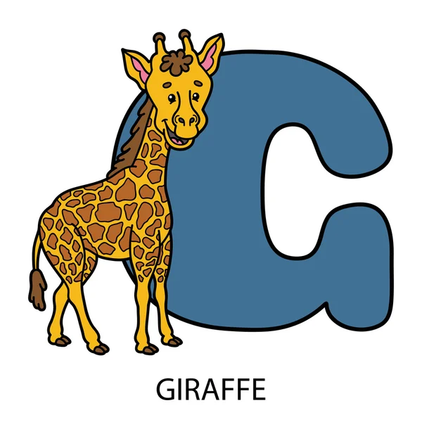 Carte alphabet animal . — Image vectorielle