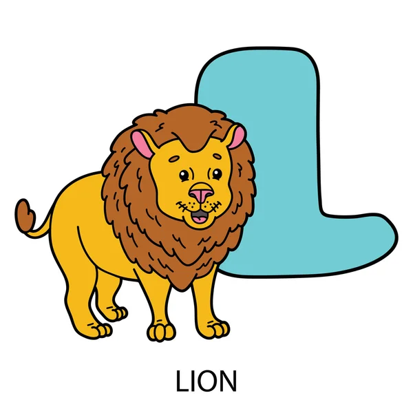 Carte alphabet animal . — Image vectorielle