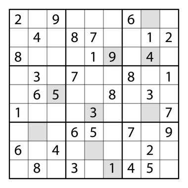 Sudoku Bulmaca oyunu. 