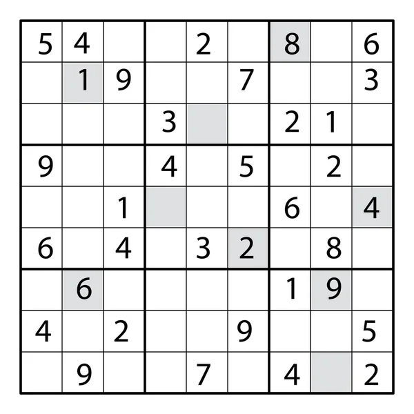 Sudoku-Rätsel Spiel. — Stockvektor