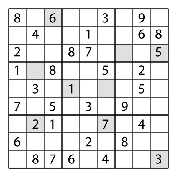 Permainan teka-teki Sudoku . - Stok Vektor