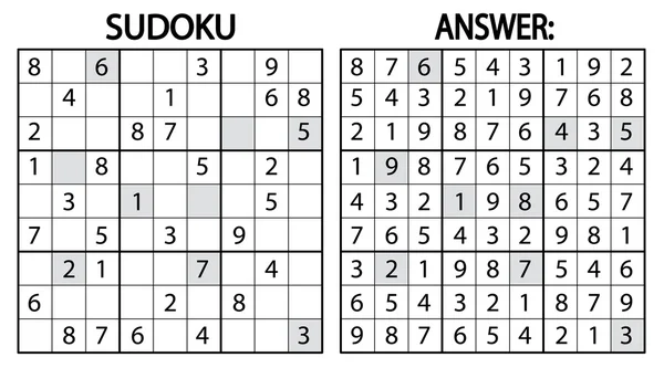 Permainan teka-teki Sudoku . - Stok Vektor