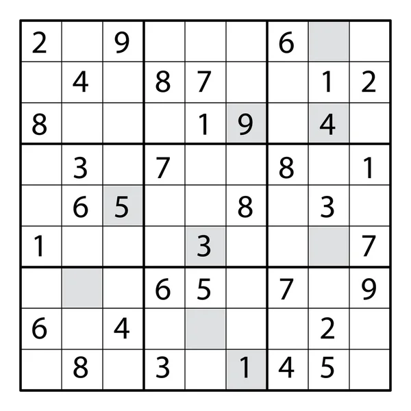 Permainan teka-teki Sudoku . - Stok Vektor