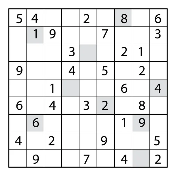 Sudoku παζλ παιχνίδι. Εικονογράφηση Αρχείου