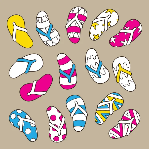 Hand drawn flip flops. — Stock Vector