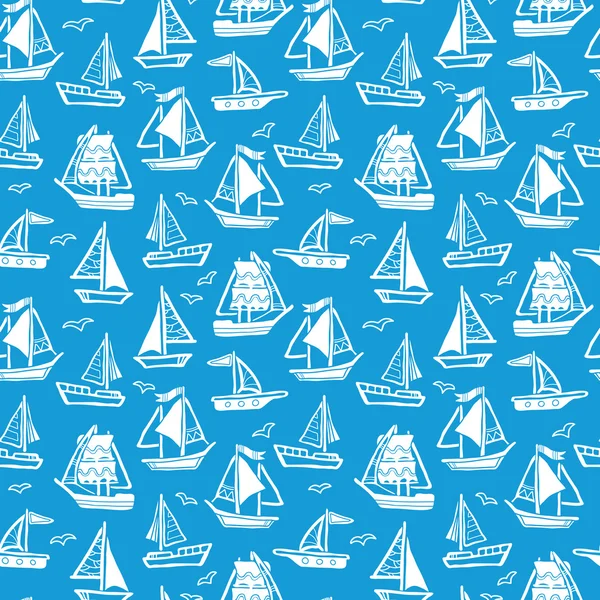 Ships seamless pattern. — Stock Vector