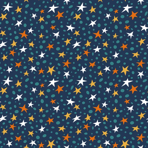 Doodle Space Stars Muster. — Stockvektor