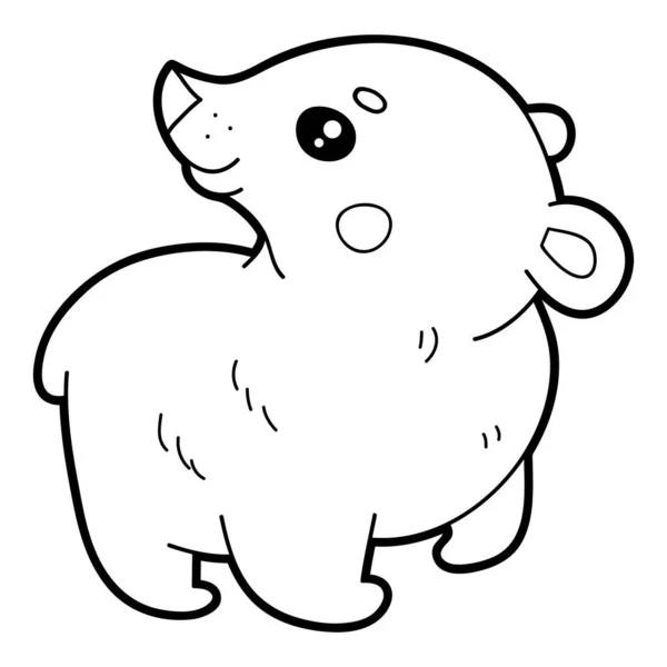 Illustrazione Vettoriale Pagina Colorare Con Cartone Animato Orso Polare Bambini — Vettoriale Stock
