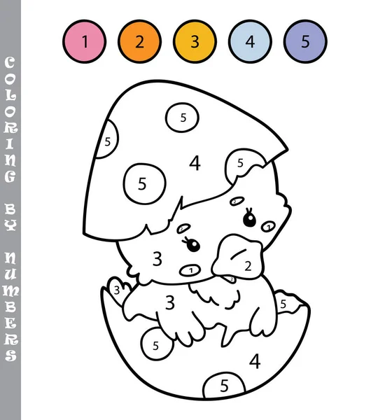 Rolig Färg Med Siffror Färg Pedagogiska Spel Vektor Illustration Färg — Stock vektor
