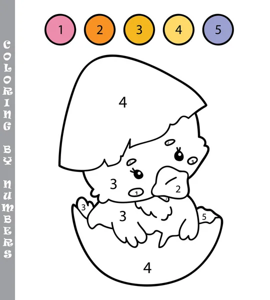 Rolig Färg Med Siffror Färg Pedagogiska Spel Vektor Illustration Färg — Stock vektor