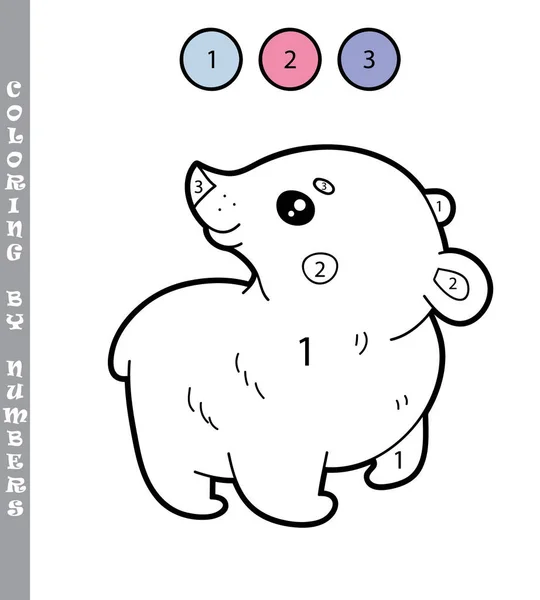 Divertido Para Colorear Por Números Para Colorear Juego Educativo Ilustración — Archivo Imágenes Vectoriales