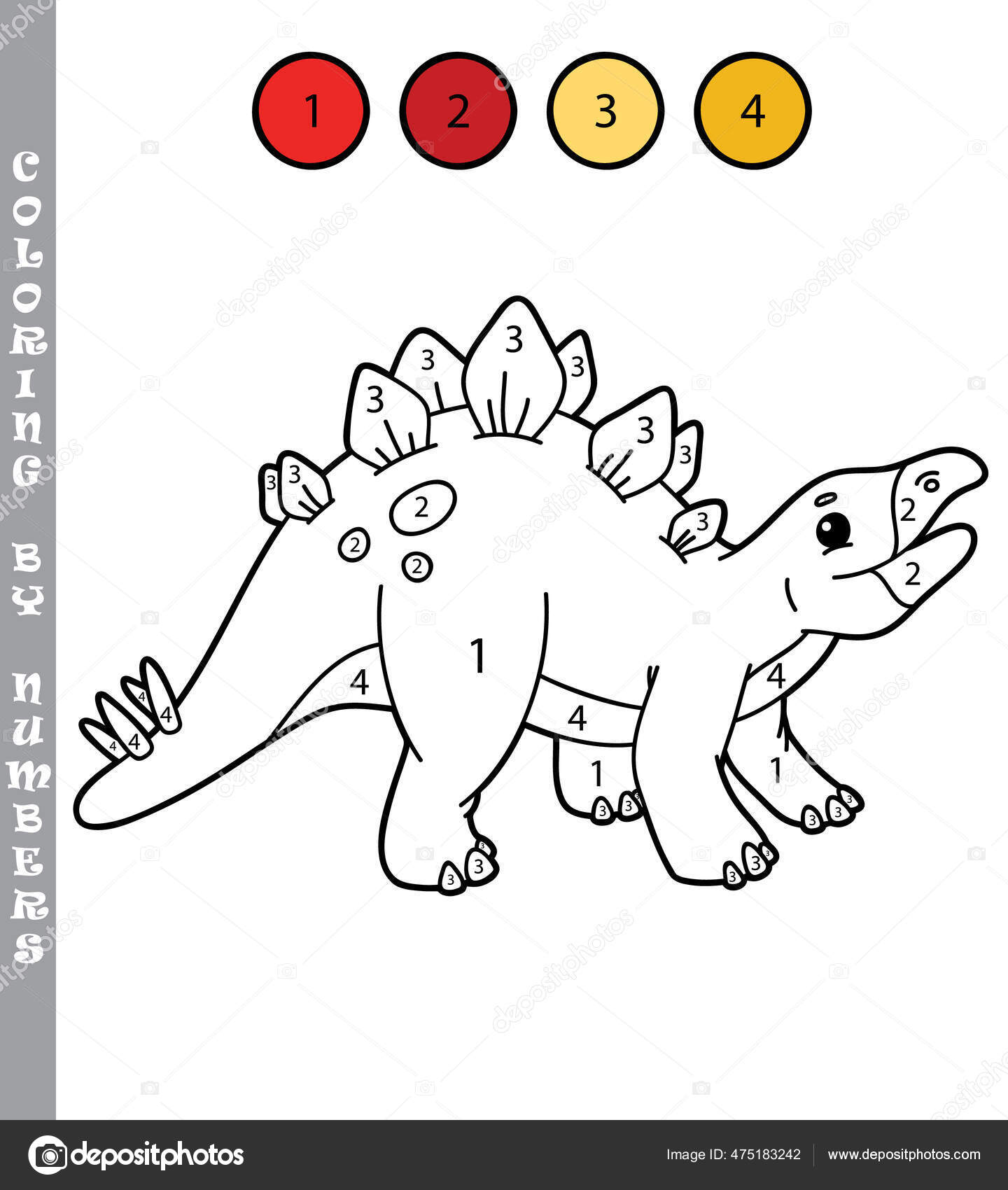 Vetores de Jogo Da Coloração Das Crianças Com Dinossauros Colorir