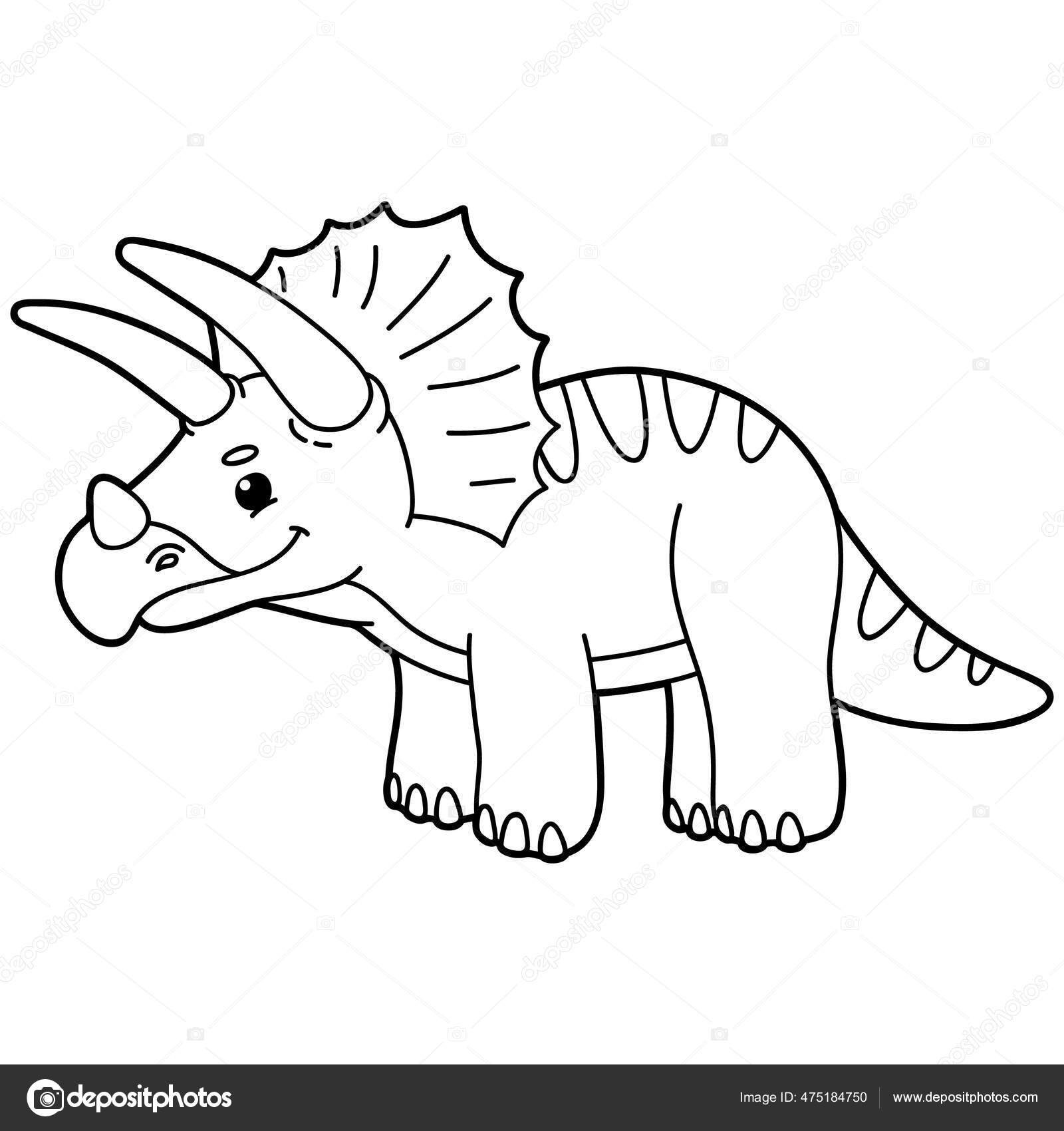 Vetores de Página De Colorir Dinossauro Dinossauro De Desenho