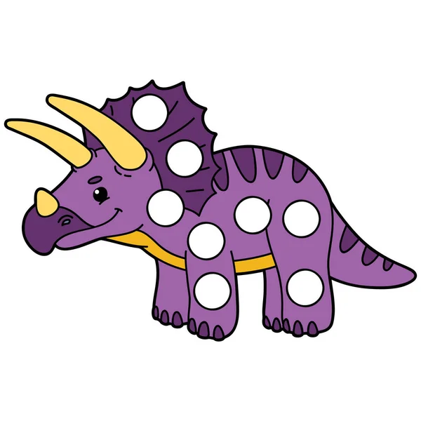 Juego Educativo Digital Vectorial Con Personaje Dinosaurio Dibujos Animados Para — Archivo Imágenes Vectoriales